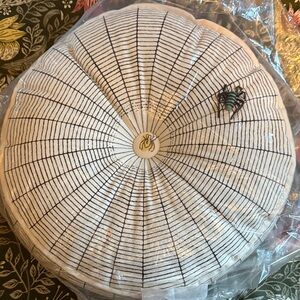 John Derian Round Pillow Spider web Design